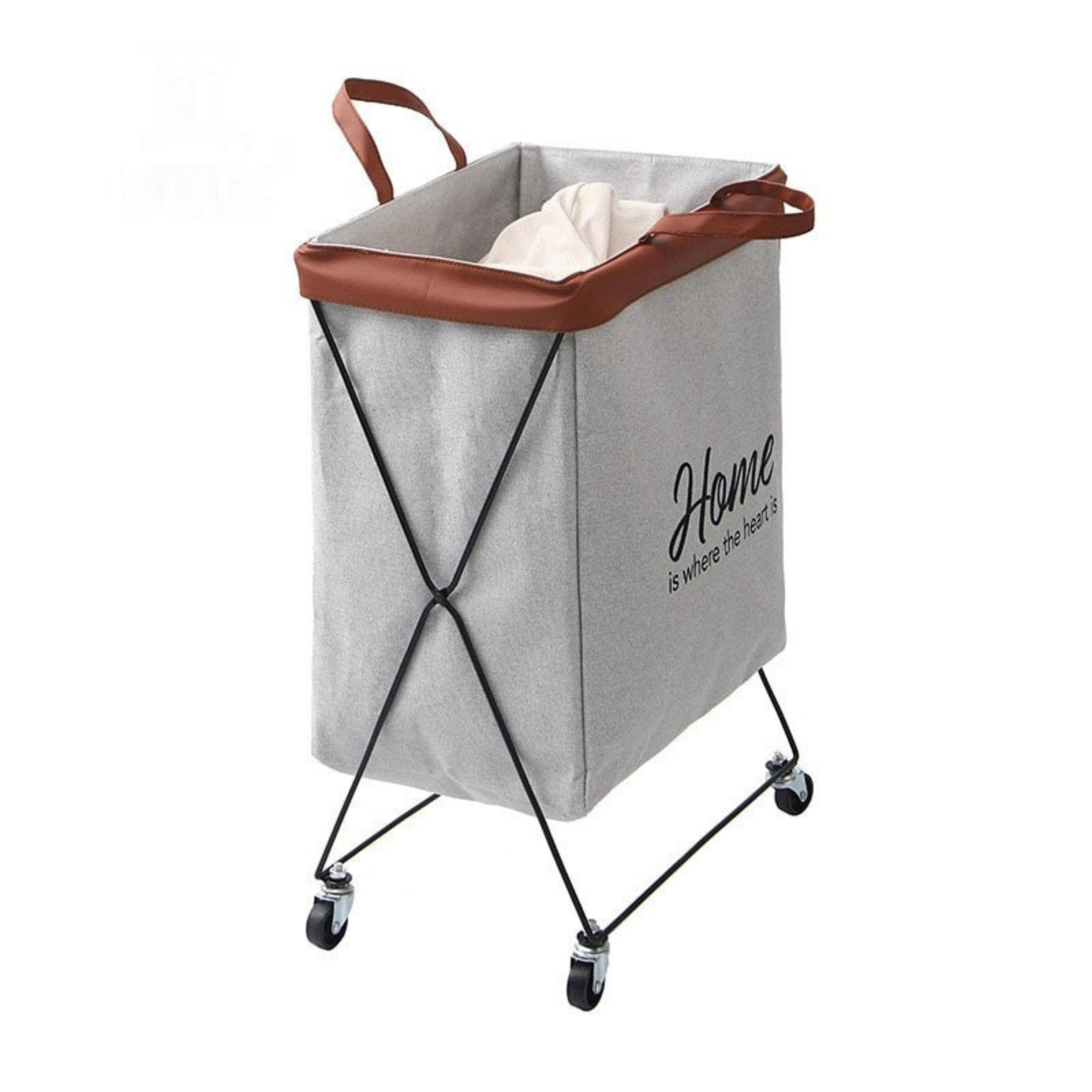 Home Easy Folding Laundry Basket with Wheels