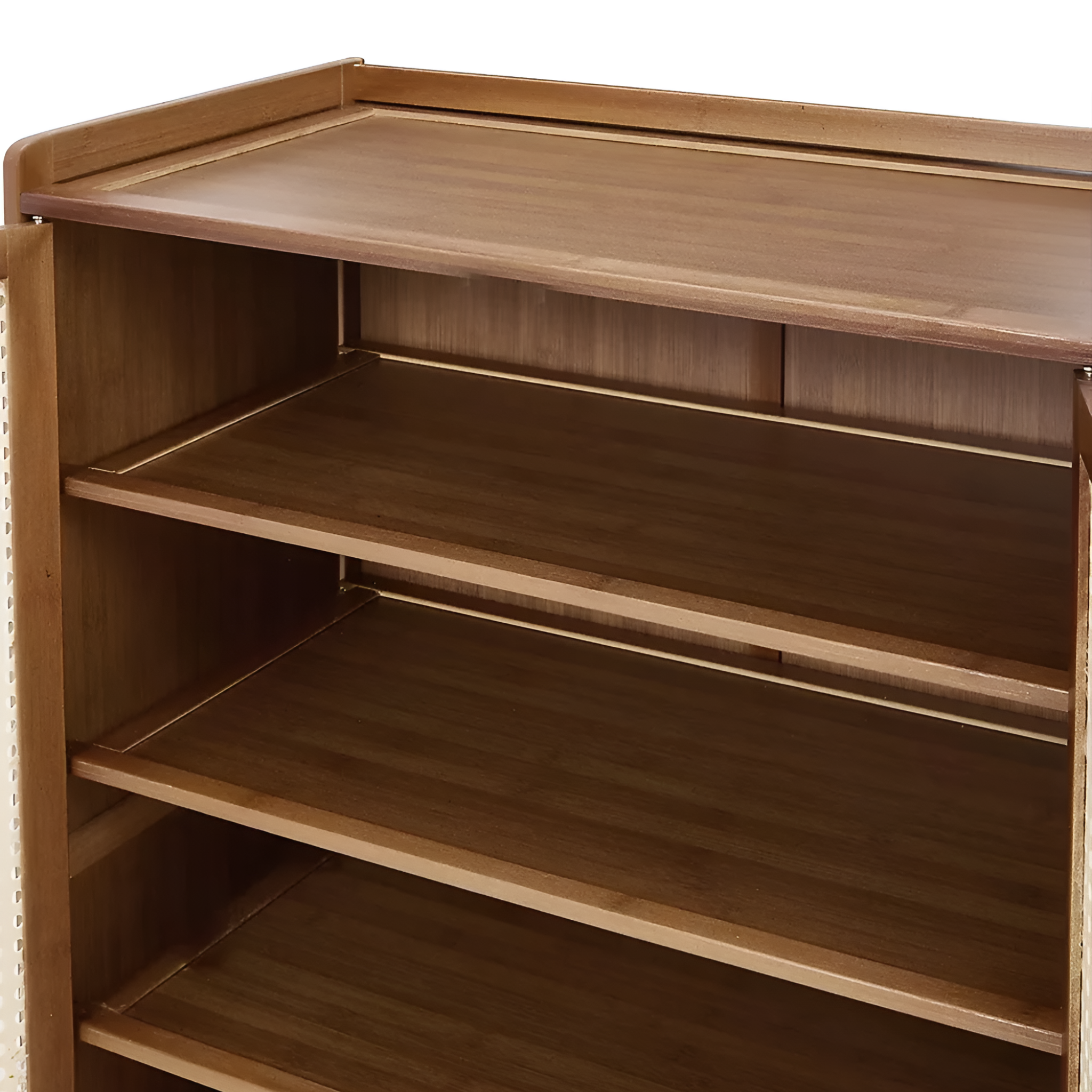 Wooden Shoe Rack with Retro Mesh Doors