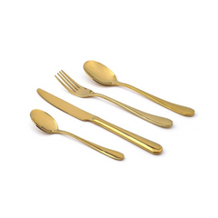 Stainless Steel Polished Premium Golden Cutlery Set (4 Pcs/Set)