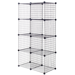 8 Cubes DIY Metal Grid Wire Wardrobe Organizer Home Decor Shelf 8 Cubes DIY Metal Grid Wire Wardrobe Organizer Home Decor Shelf