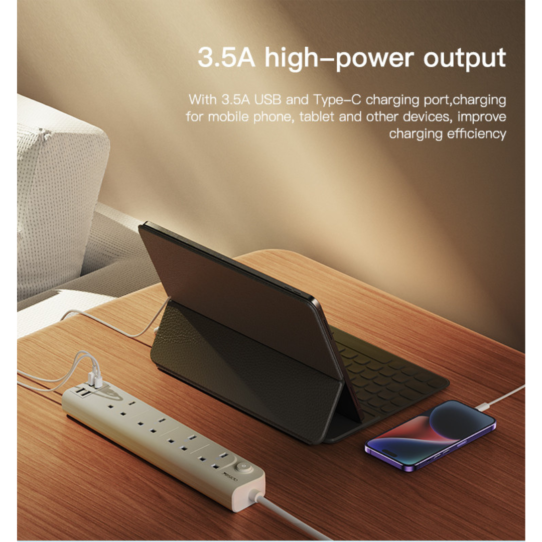 3250W Power Socket Extension with 15W Fast Charging Power Hub Yesido MC21