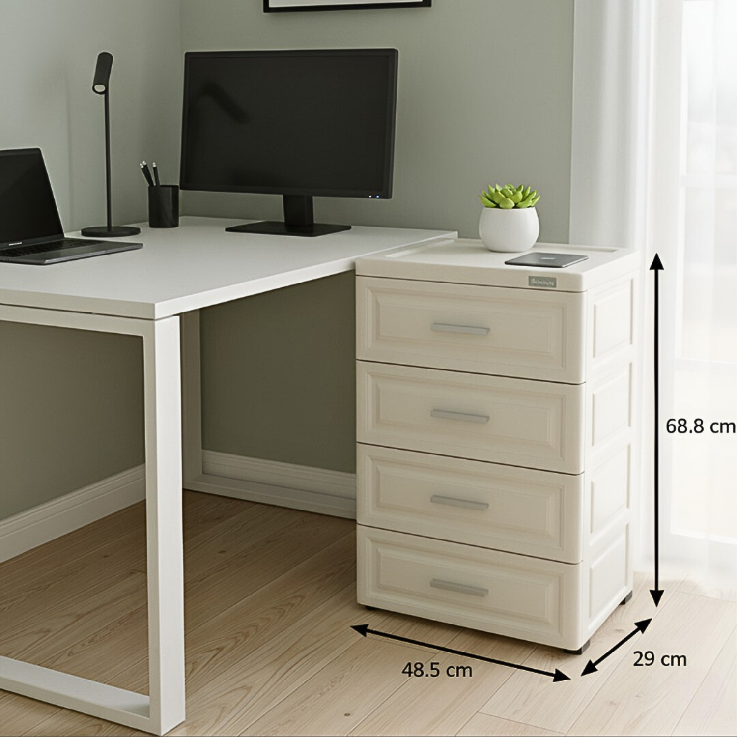 4 Drawers Plastic Storage Organizer Cabinet Shelf