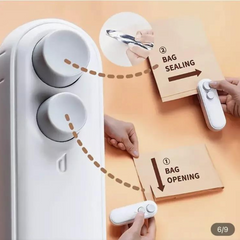 ماكينة غلق وإغلاق الأكياس البلاستيكية الصغيرة مع قاطعة وشاحن USB