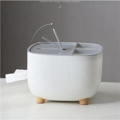 Ecoco Desktop Tissue Box with Organizer Storage for Home, Office, Table