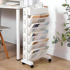 Multi-layer Utility Organizer Book Shelf with Wheels