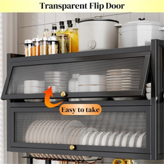 2 Tier / Double Layer Over the Sink Dish Drying Rack with Doors