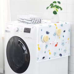 Dustproof and Oilproof Refrigerator Washing Machine Cover with Side Pockets