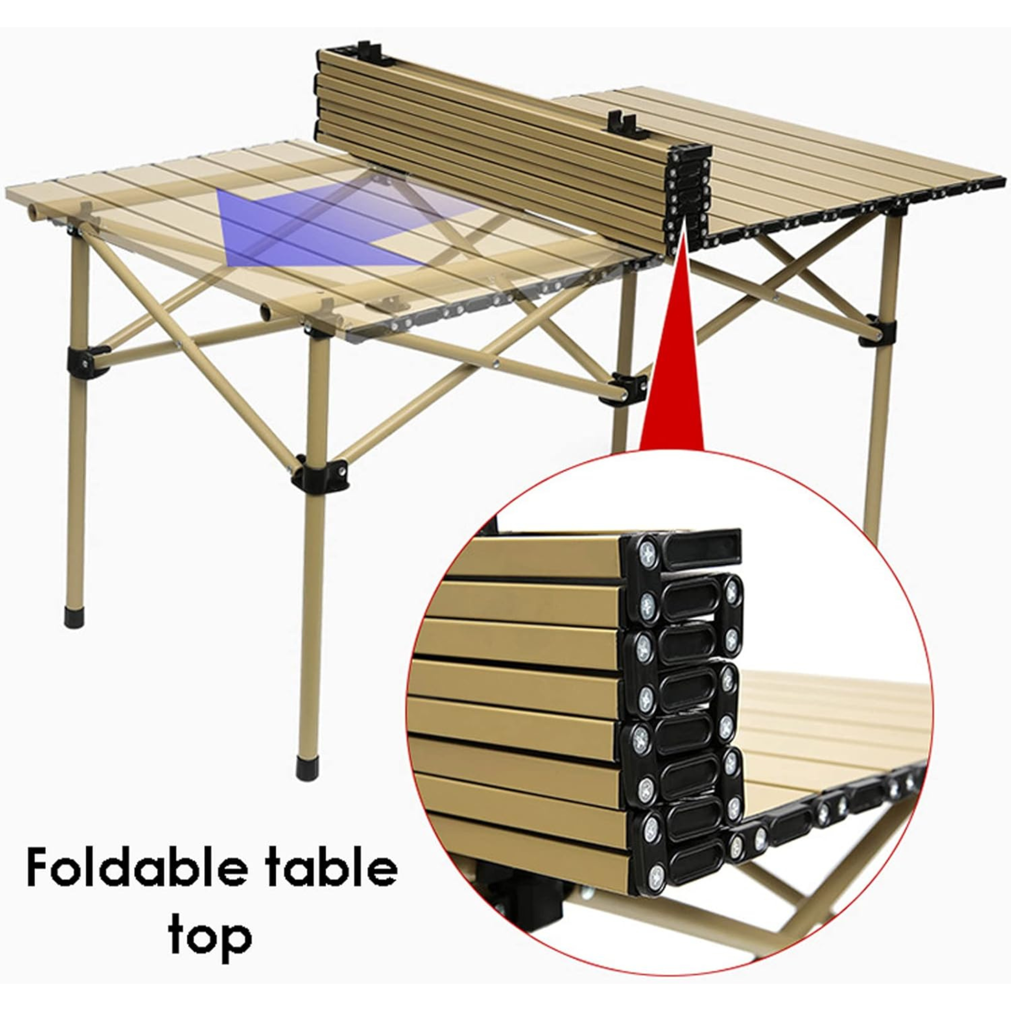Folding Roll Up Outdoor Camping Table 120 x 60 x 45 CM