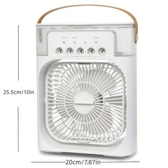 Portable Air Cooler Desk Fan - with 3 Speed, 5 Mist Spray, Night Lamp and Timer