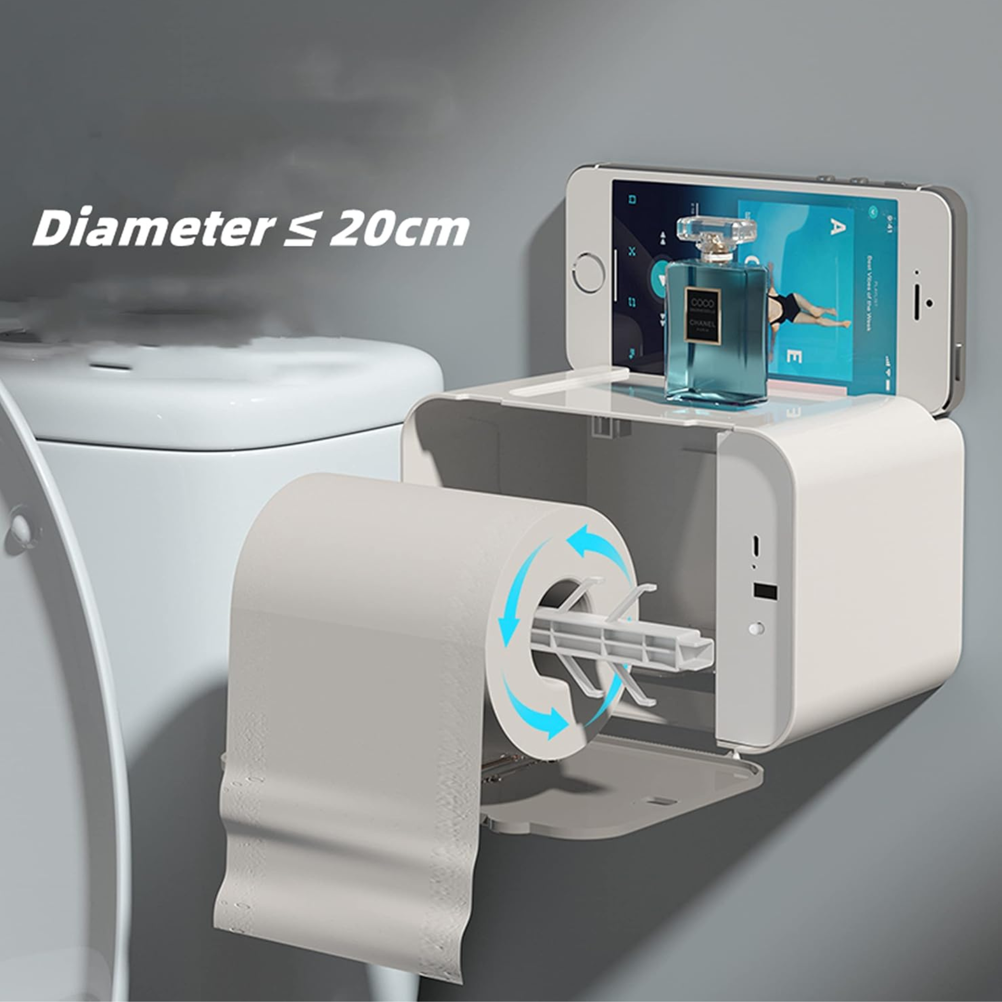 Wall Mounted No Drilling Installation Smart Sensor Automatic Paper Tissue Dispenser