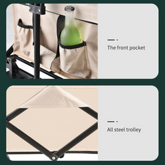 Folding Wagon Trolley Cart for Outdoor Camping & Picnic