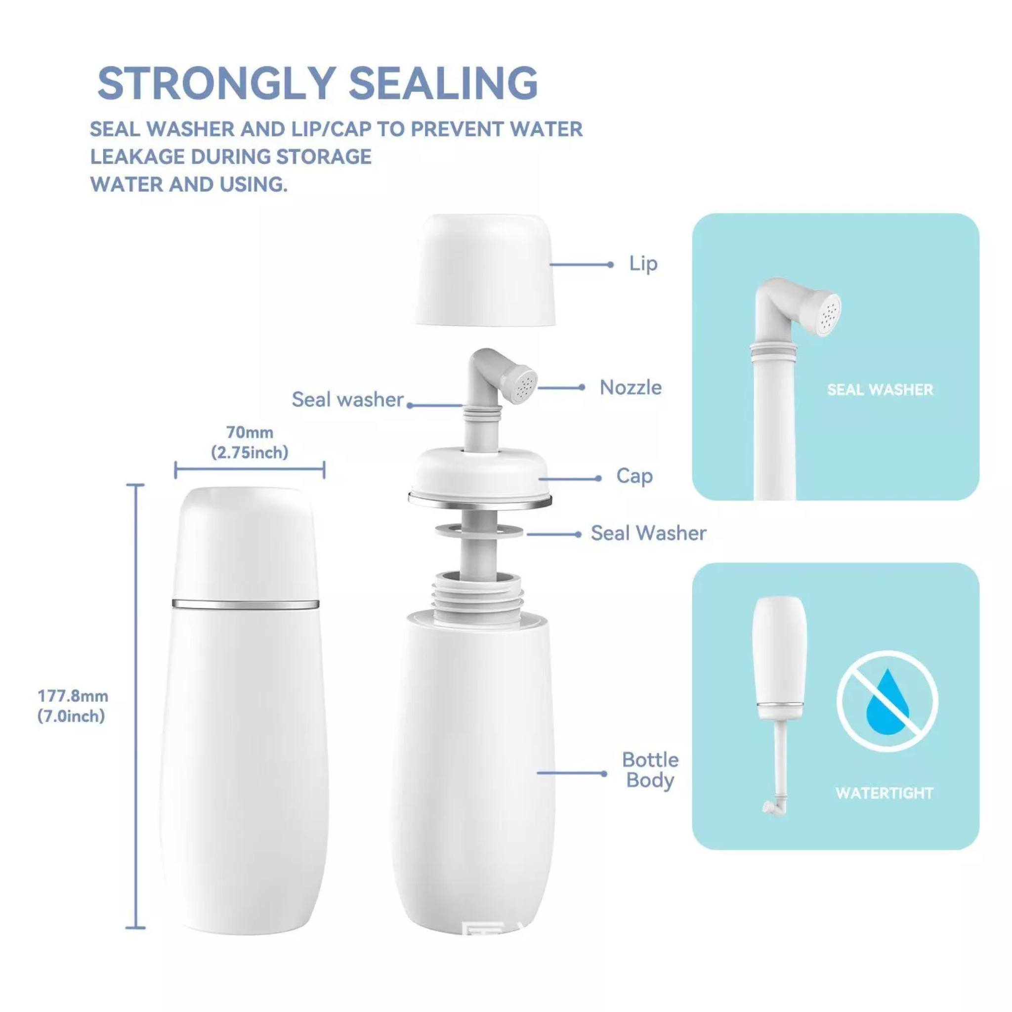 400ml Portable Bidet Handheld Travel Shattaf for Personal Hygiene