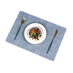 Waterproof Non-Slip Double-Sided Western Style Leather Placemats for Dining Table