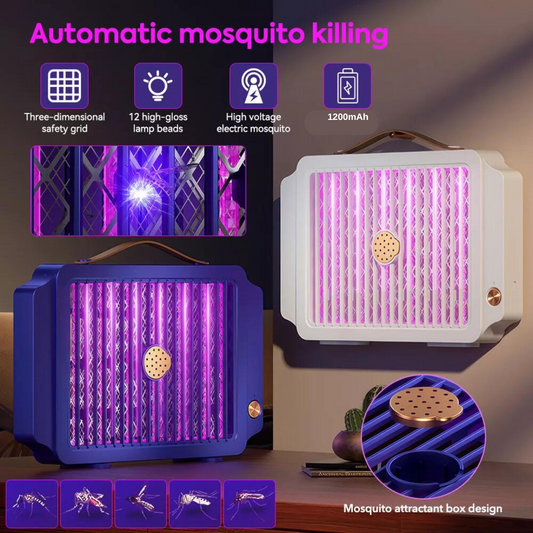 Electric Mosquito Killer Lamp - Rechargeable UV Insect Zapper Bug Fly Trap
