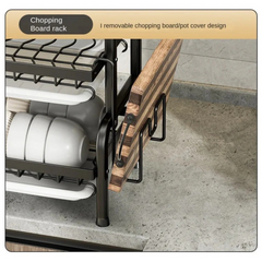 2 Layer Dish Drying Rack with Drain Tray