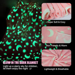 Glow In The Dark Luminous Blanket (Gift for Kids) , 120 x 150 CM Glow In The Dark Luminous Blanket (Gift for Kids) , 120 x 150 CM