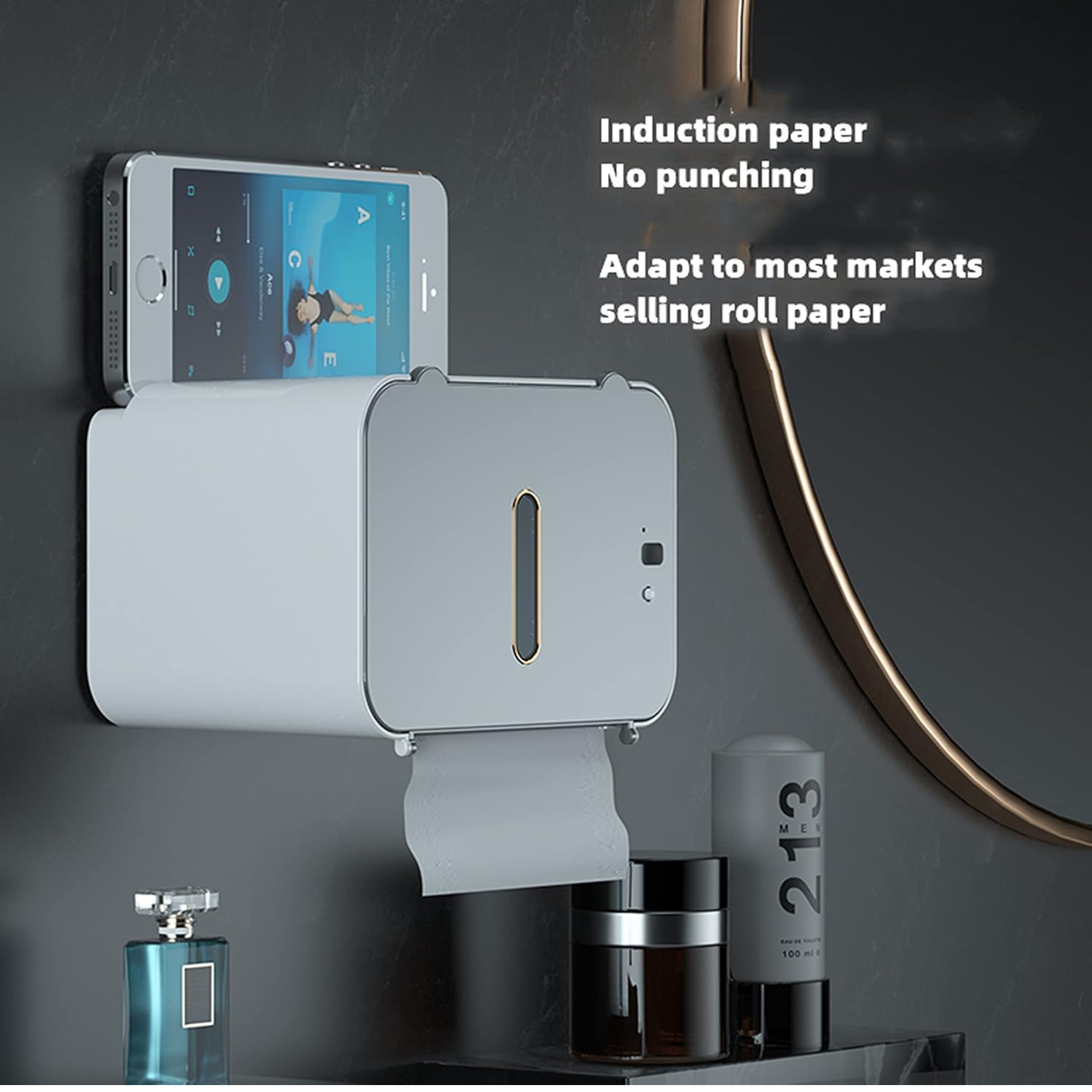 Wall Mounted No Drilling Installation Smart Sensor Automatic Paper Tissue Dispenser