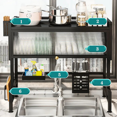 Dish Rack with Cover - Over The Sink Kitchen Dish Drying Rack