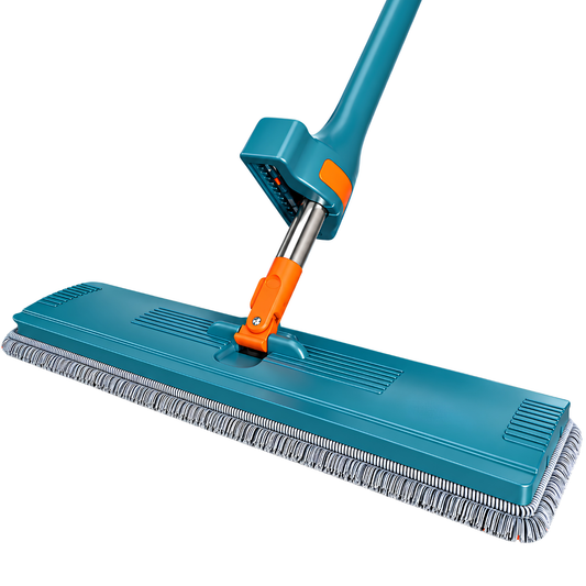Flat Microfiber Floor Mop with 45 cm Cleaning Head and 2 Extra Pads