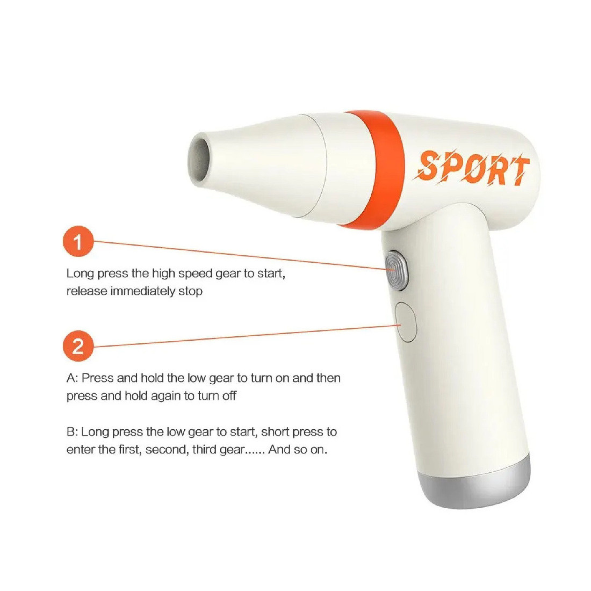 One Touch High Speed Mini Fan - Air Dryer, Portable Air Blower