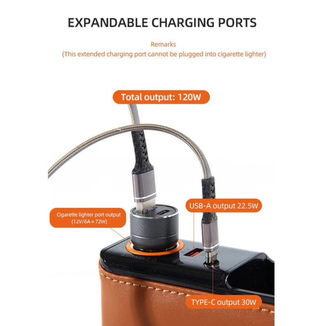 ZHUSE Car Seat Gap Seam Storage Box with Charging