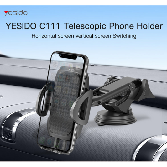 Yesido C111 Stretchable Long Arm Car Mobile Phone Holder with Button