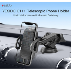 Yesido C111 Stretchable Long Arm Car Mobile Phone Holder with Button Yesido C111 Stretchable Long Arm Car Mobile Phone Holder with Button