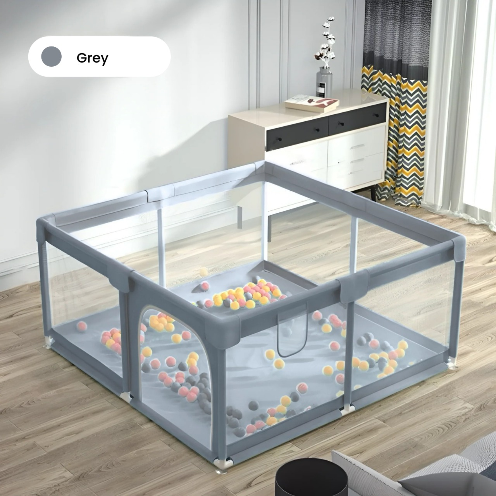 Playpen for Babies 180 x 200 cm Grey
