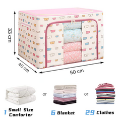 66L Wardrobe Clothes Storage Organizer Box with Steel Frame