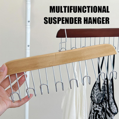 8 Hooks Nonslip Wooden Clothes Hanger for Shawl, Tie, Bra, Belt, Cap and Scarf