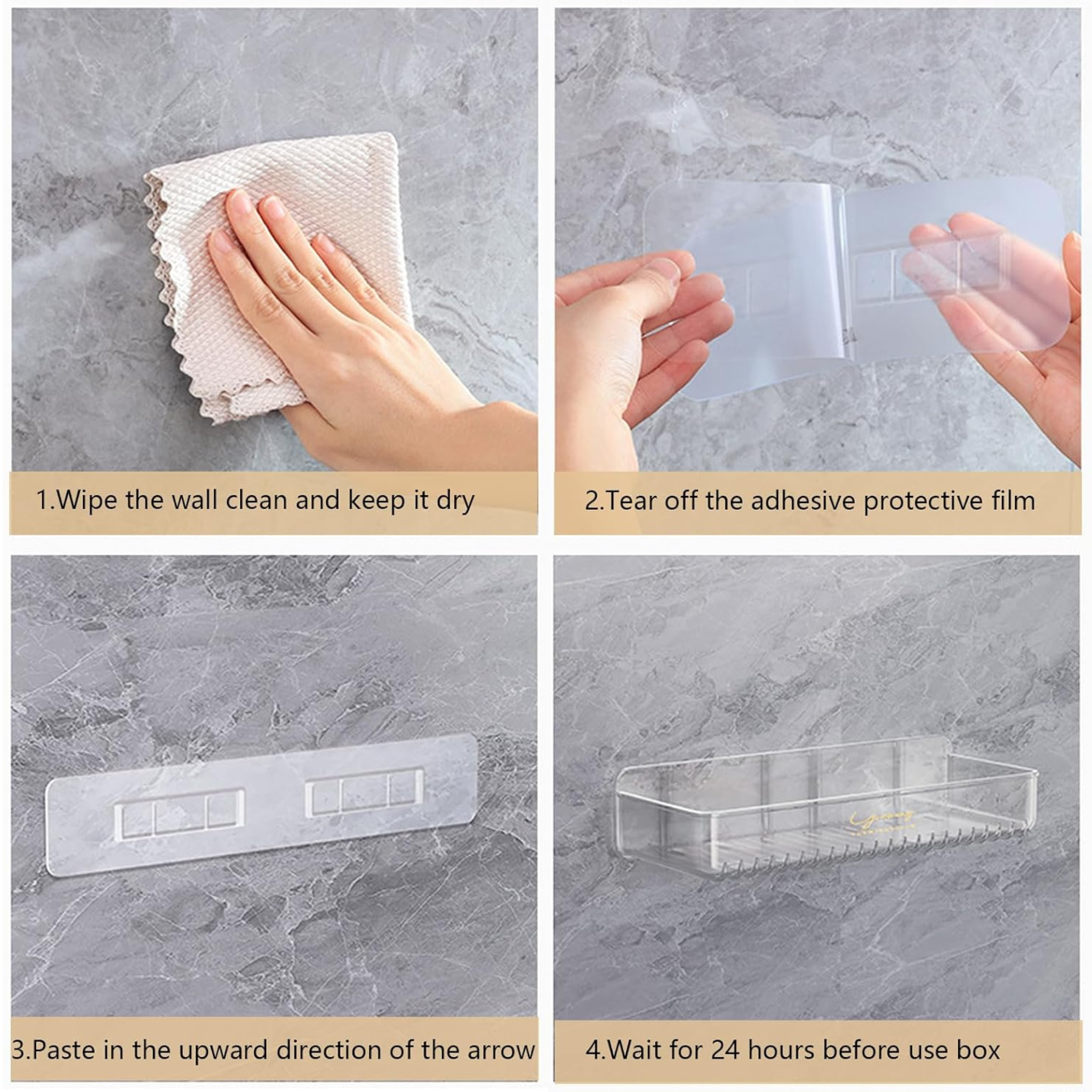 Wall Mounted Bathroom Shelf, Shampoo & Cosmetics Organizer Rack