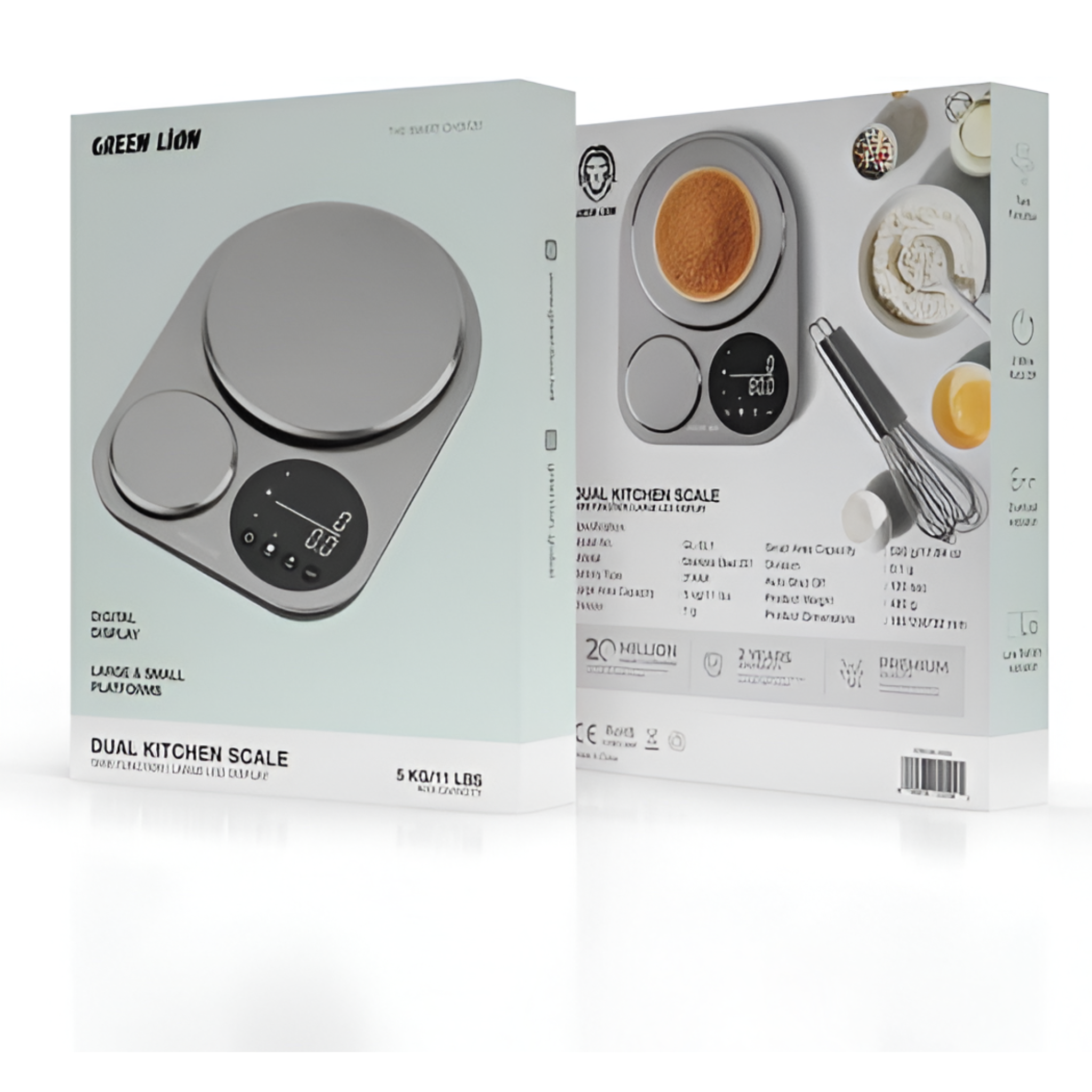 Green Lion Digital Dual Food Weighing Kitchen Scale