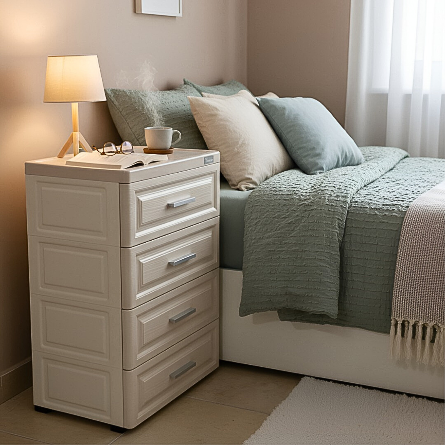 4 Drawers Plastic Storage Organizer Cabinet Shelf