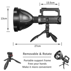 Rechargeable High Power Long Shot Spotlight Flashlight with Tripod Stand