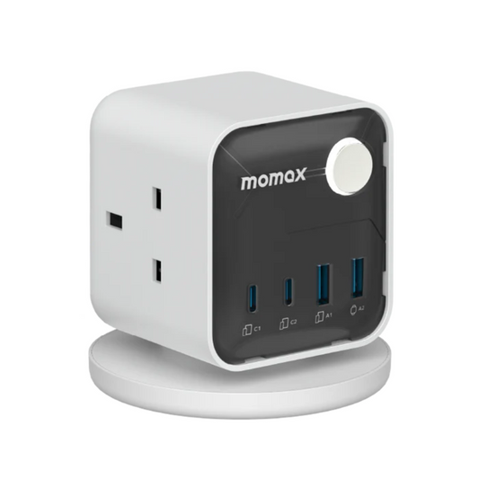 مكعب طاقة موماكس 1-Charge Work Flow ثلاثي المنافذ GaN بقوة 30 واط مع منافذ USB