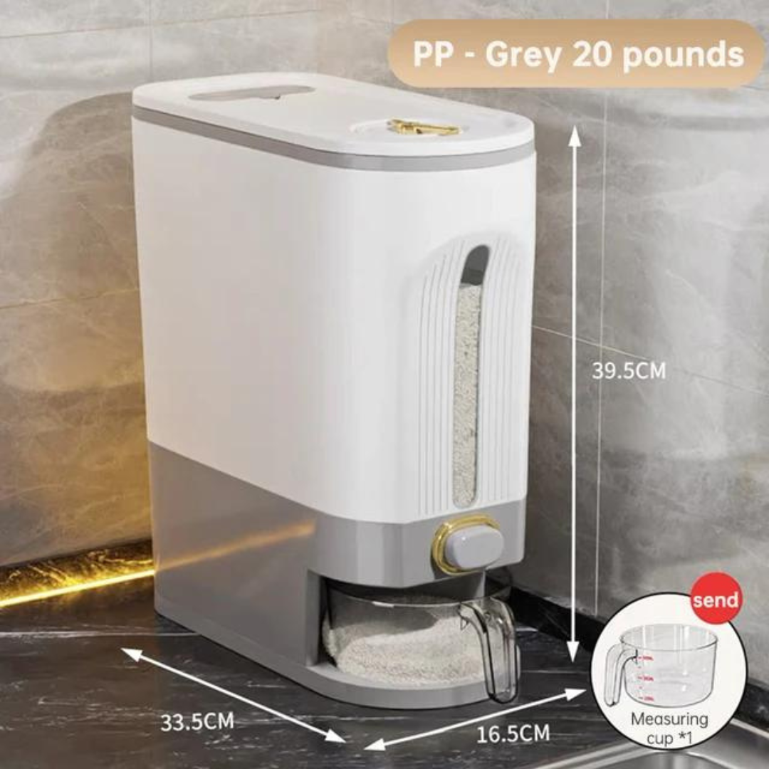9 Kg Rice Dispenser - Large Capacity Air-tight Grains Storage