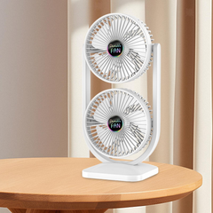 Double Head Desktop Fan, Portable Adjustable Quiet Operation Powerful Desk Fan