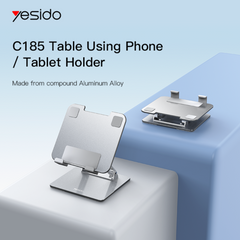 Adjustable Height Foldable Aluminium Alloy Tablet Holder Stand - Yesido C185 Adjustable Height Foldable Aluminium Alloy Tablet Holder Stand - Yesido C185