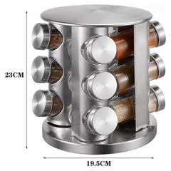 12 Jars Rotating Spices Organizer