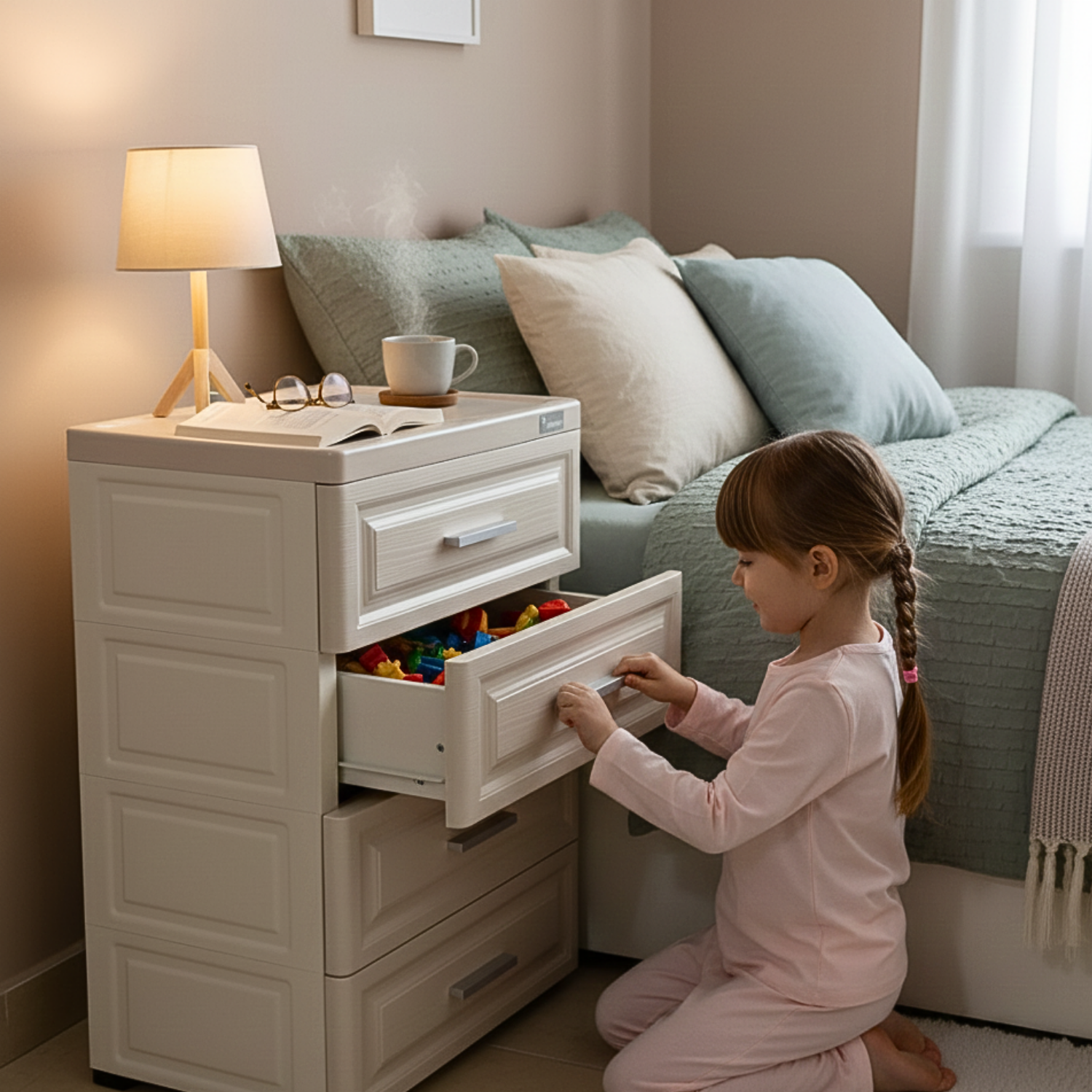 4 Drawers Plastic Storage Organizer Cabinet Shelf