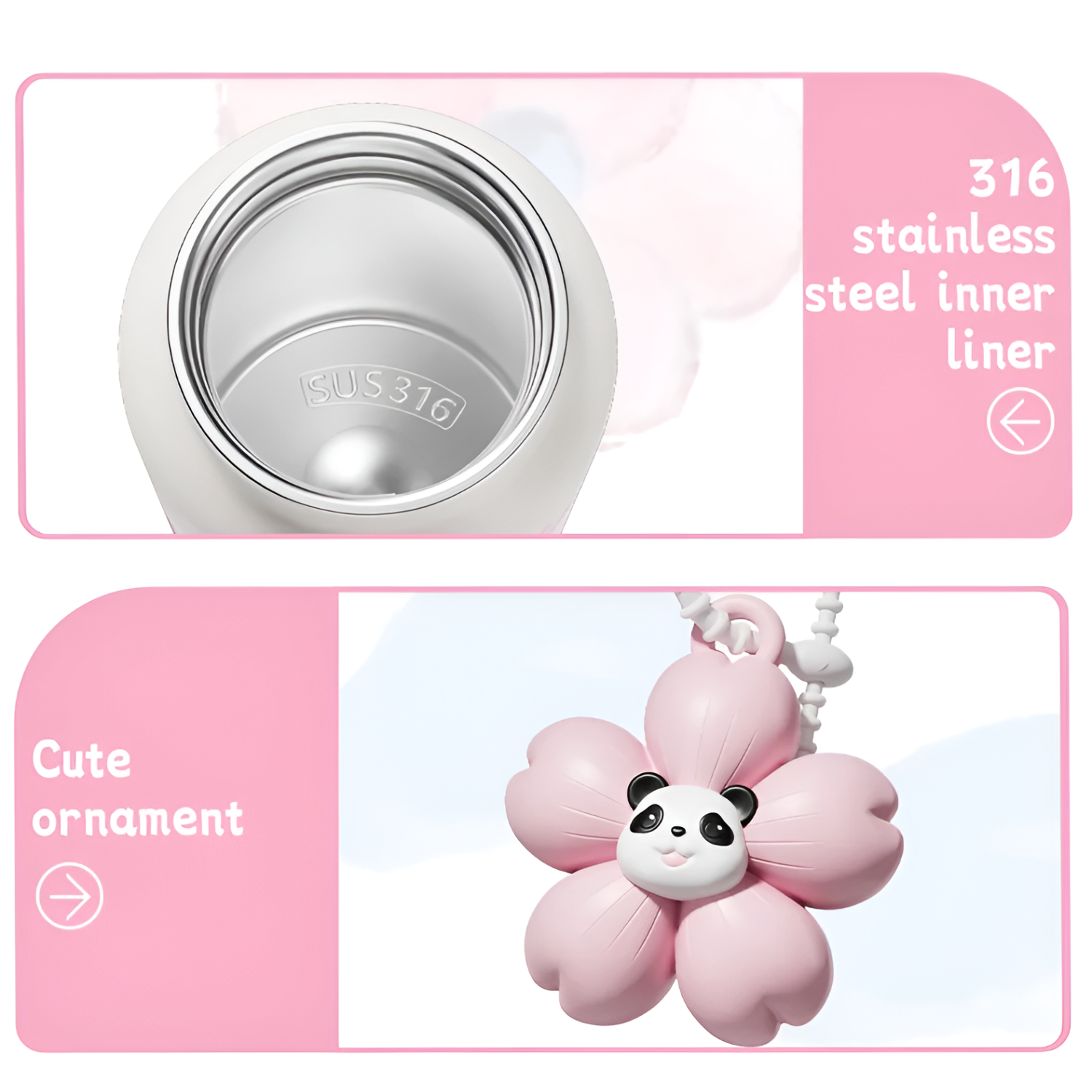 Diller 600ml Thermos Bottle Vacuum Flask for Kids