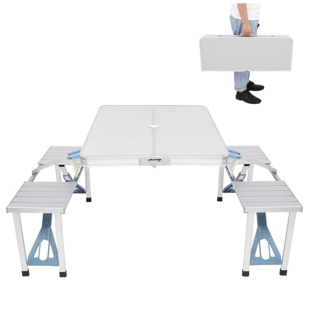 Portable Outdoor Camping Folding Aluminium Picnic Table with Chair