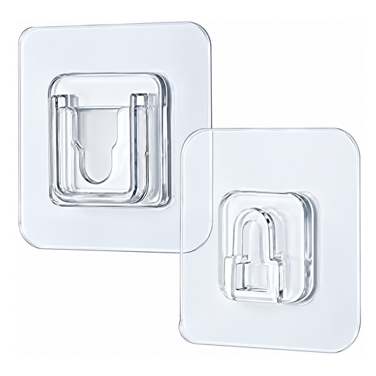 Double Sided Paired Self Adhesive Wall Mounted Sticky Hooks, 1 Pair
