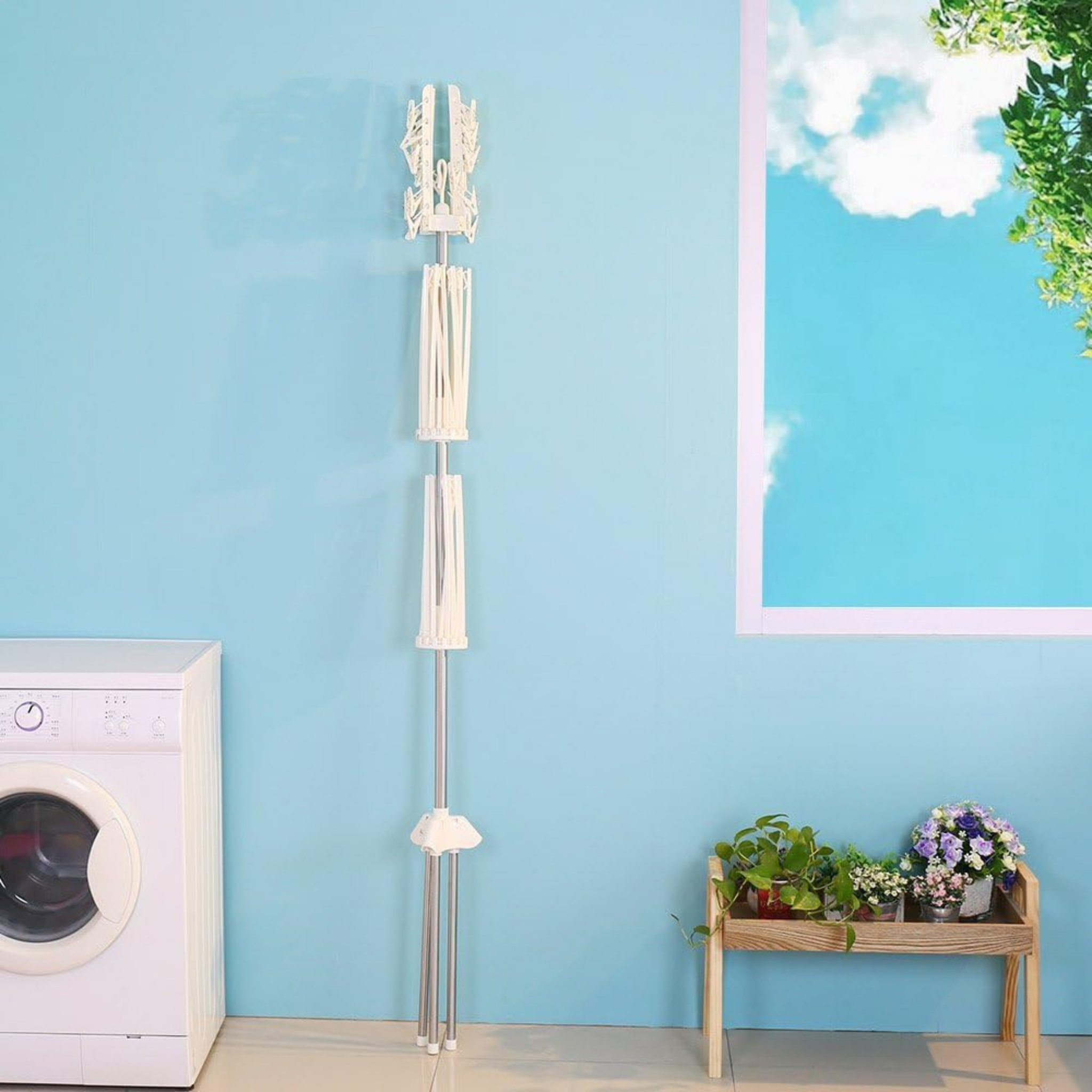 Foldable 360° Laundry Hanger Drying Rack for Clothes