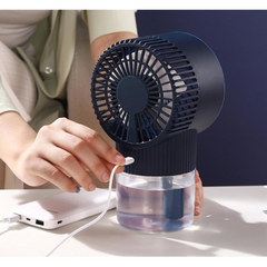 Personal Mini Desk Fan with Water Tank and Mist Spray, USB Rechargeable Cooling Fan and Air Humidifier Personal Mini Desk Fan with Water Tank and Mist Spray, USB Rechargeable Cooling Fan and Air Humidifier