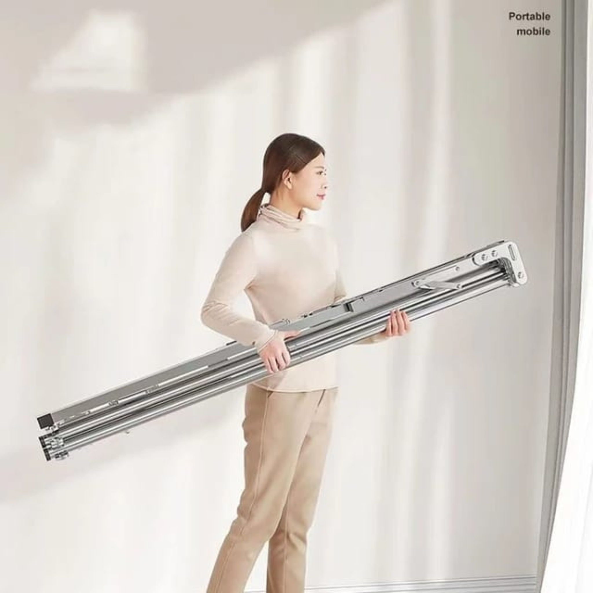 3 Poles Folding Clothes Drying Rack, Heavy Duty Stainless Steel Laundry Dryer