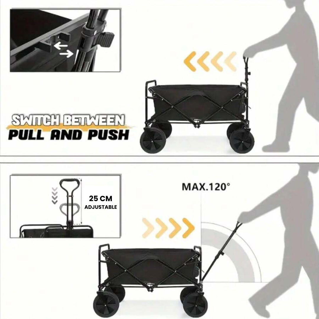 Folding Wagon Trolley Cart for Outdoor Picnic & Camping