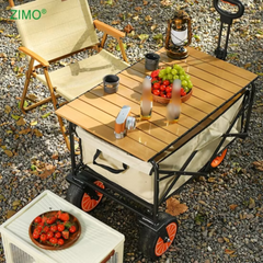 Folding Wagon Trolley Cart for Outdoor Camping & Picnic