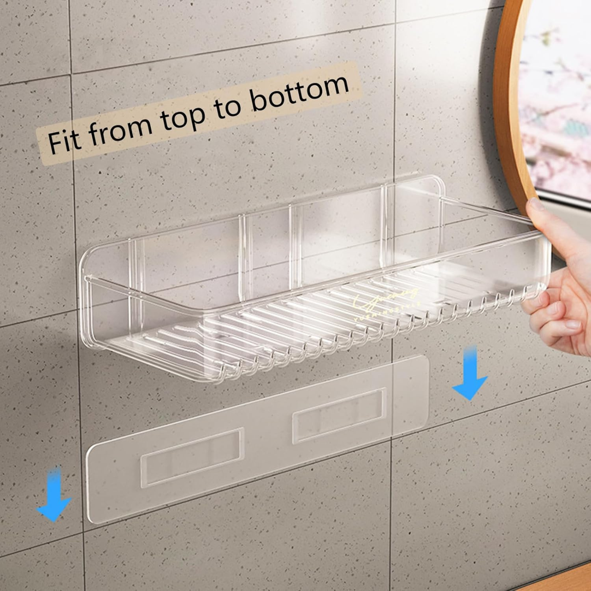 Wall Mounted Bathroom Shelf, Shampoo & Cosmetics Organizer Rack