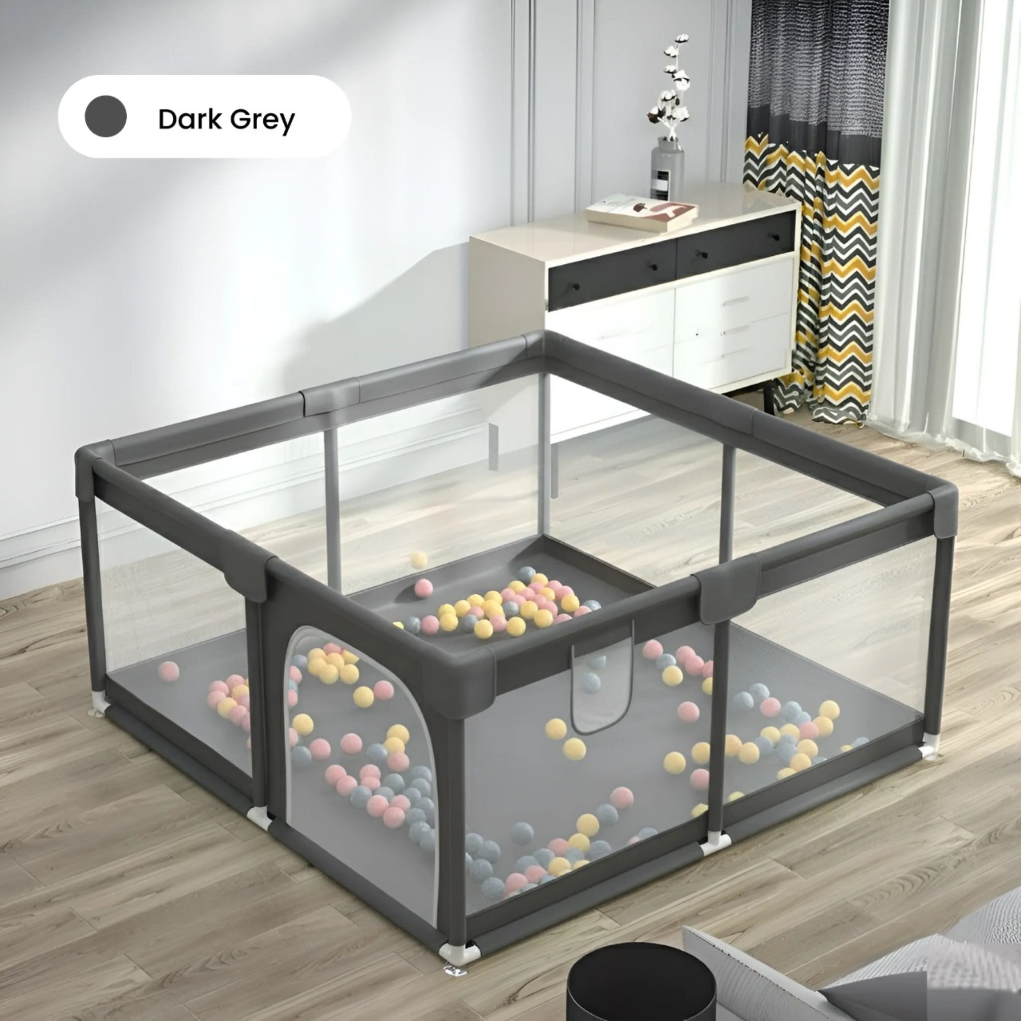 Playpen for Babies 180 x 200 cm Dark Grey